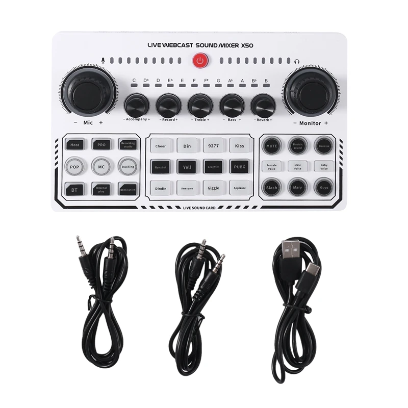 

X50 Professional Recording Studio Sound Cards USB Sound Card Live Broadcast Audio Mixer Interface for Live Broadcast