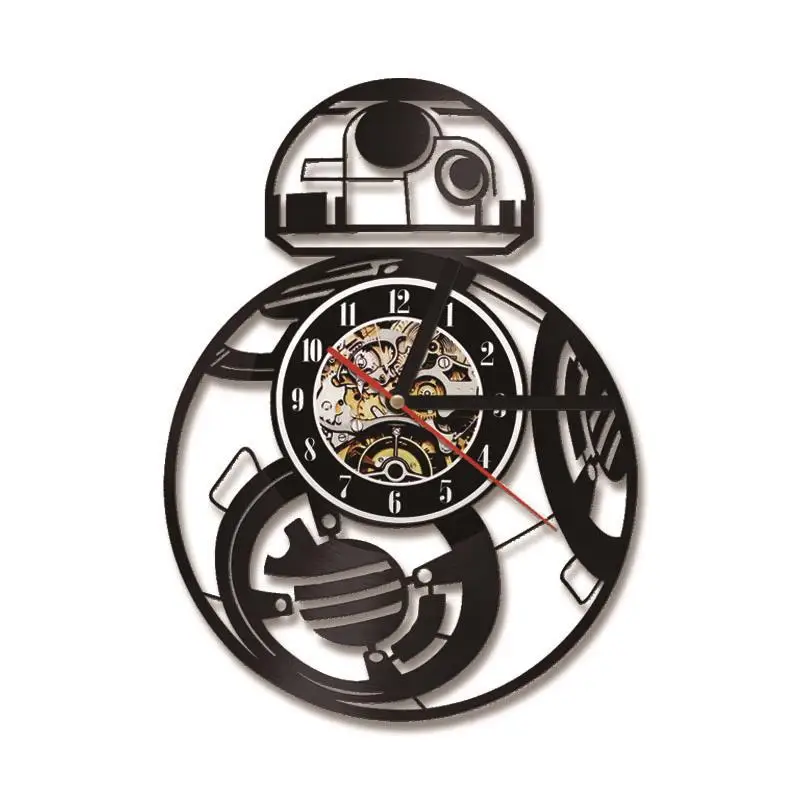 Wars between Stars Series Vinyl Record Wall Clock Creative Retro 7 Colors LED Clocks Home Living Bed Room Decoration