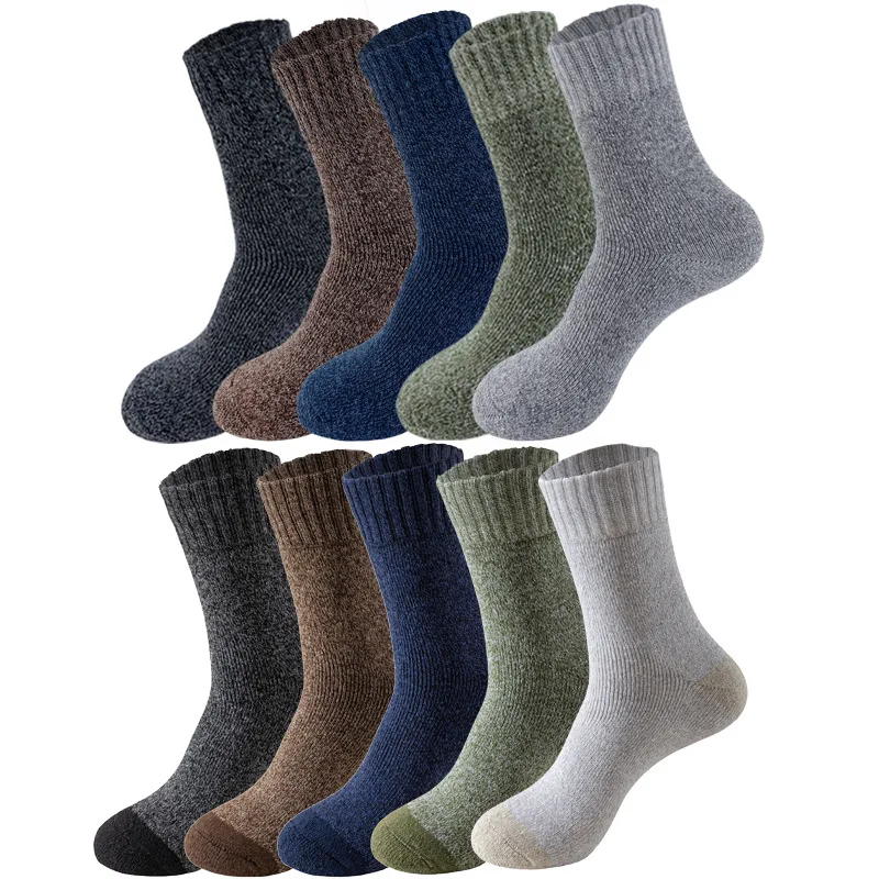 5 пар осенне-зимних женских и мужских утепленных флисовых носков сохраняющих