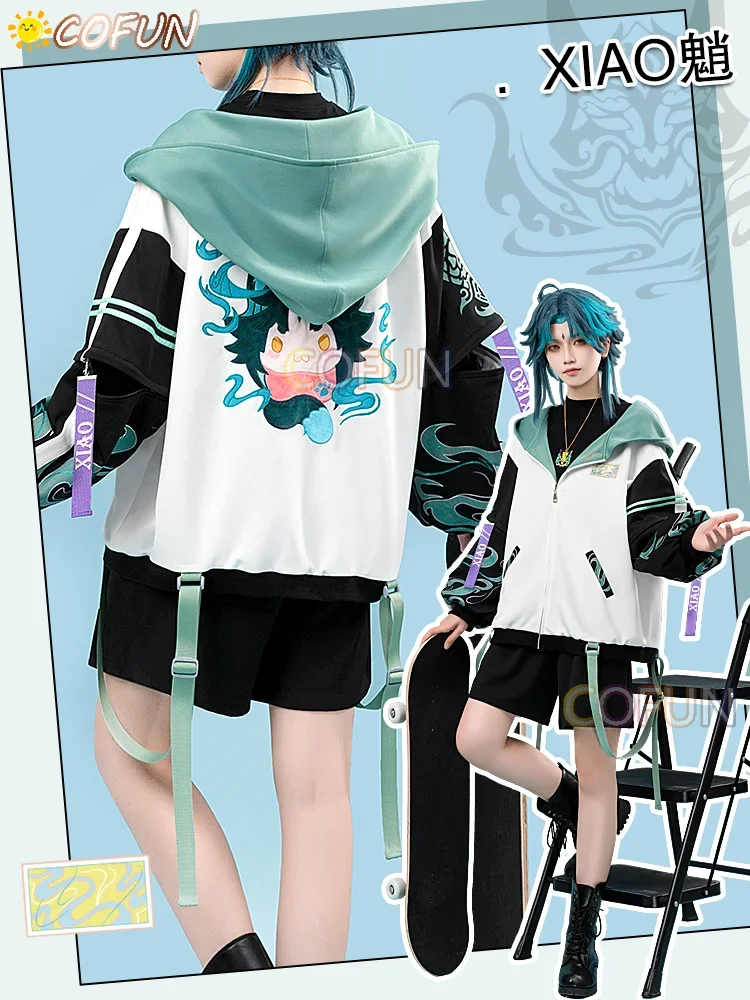 COFUN Game Genshin Impact Zhongli/Tartaglia/Xiao/ Kunikuzushi Wanderer пальто косплей костюм Хэллоуин наряд