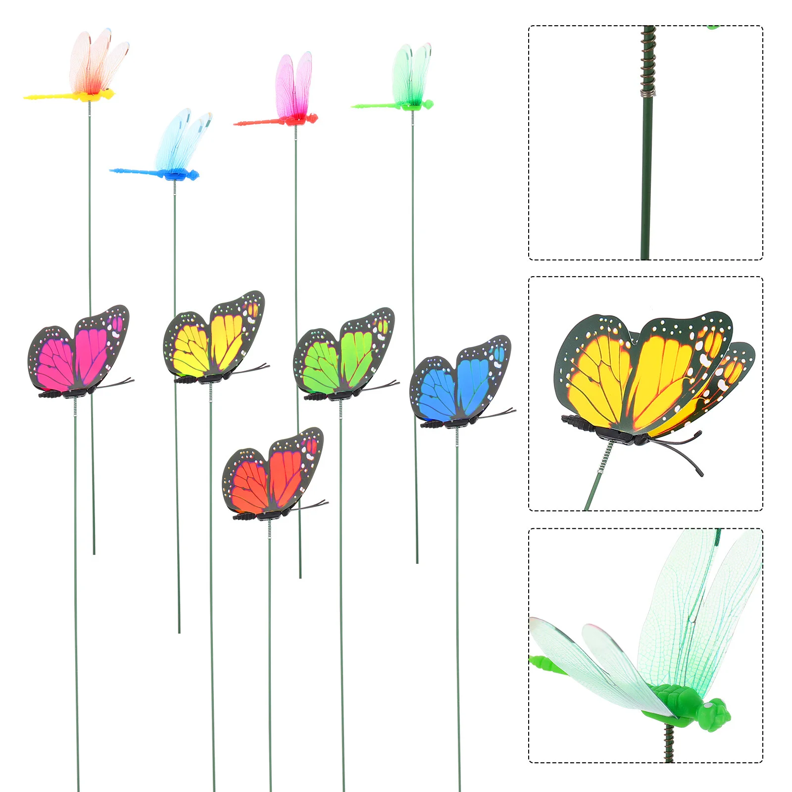 

48 Pcs Artificiales Para Artificial Butterflies Planters Outdoors Sticks Flowers Flowerpot Pvc