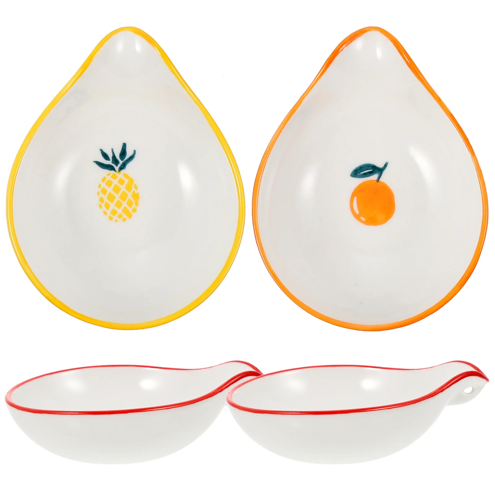 

4 Pcs Ceramic Spoon Stand Scoop Rest Condiment Spoons Vinegar Dish Desktop Stand Ceramic Spoon Rest Delicate Condiment Plate