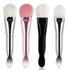 Двухсторонняя щетка для маски лица, щетка для маски с мягкими волосами, щетка для маски от грязи для лица с ложкой для копания, инструмент для ухода за кожей лица