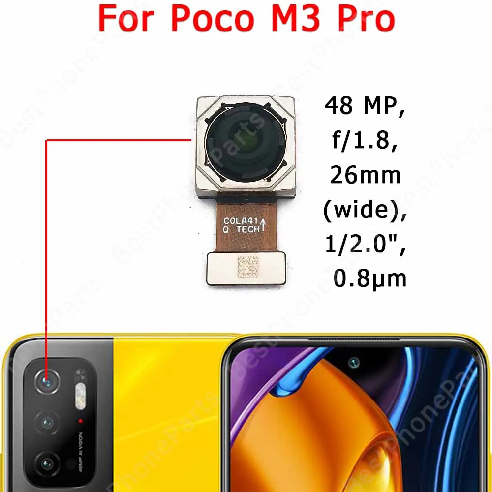 Задняя фронтальная камера для Xiaomi Mi Poco M3 Pro M3Pro оригинальный модуль задней камеры