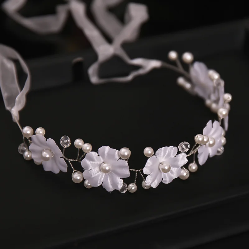 

Elegant Girls Bridal Headband Imitated Pearl Hair Headdress Flower Wreath Bride Garland Head Hoop Wedding Headbands Hair Jewelry