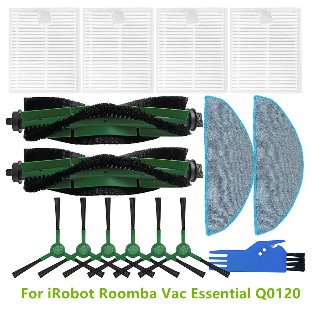 Фото Основная щетка, боковые щетки, фильтры Hepa, тряпки для швабры для iRobot Roomba Vac Essential Q0120, аксессуары для роботов-пылесосов №1