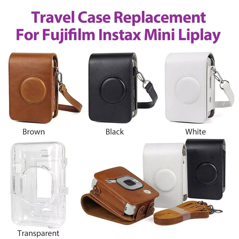

Newest Retro Style PU Leather Travel Case Replacement For Fujifilm Instax Mini Liplay Hybrid Instant Camera With Shoulder Strap