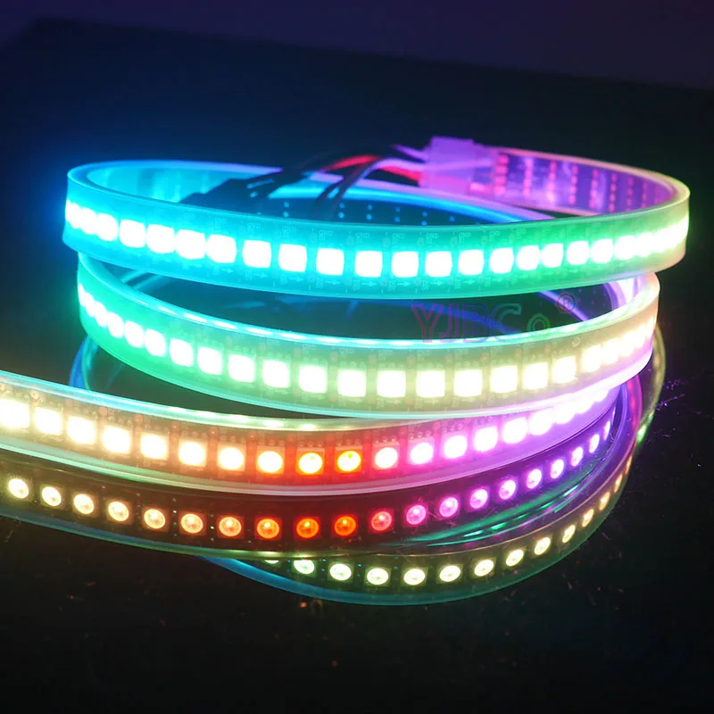 

Полноцветная светодиодная лента постоянного тока 5 В/12 в 5050 RGB лампа с бусинами неоновая вывеска WS2811 IC адресная двойная сигнальная лента 30/60/...