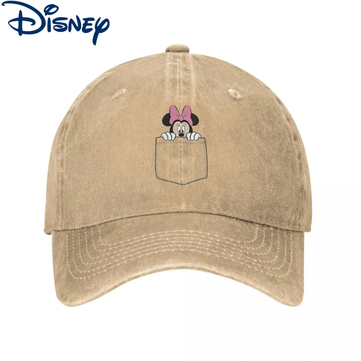 

Бейсболка с карманом Минни Маус для мужчин и женщин, ретро-Кепка с потертым эффектом, мультяшная уличная дорожная неструктурированная мягкая Кепка
