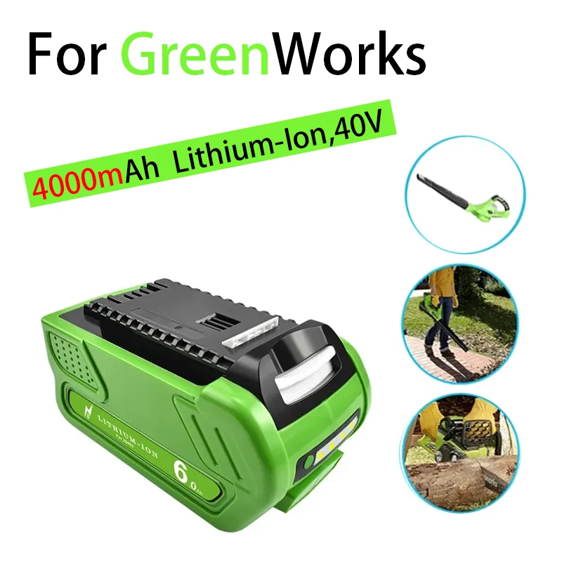 

For GreenWorks Replacement Battery 29462 and 29472 40V 6.0Ah 4.0Ah Tools Lithium-ion Battery 22272 G-MAX GMAX Creabest