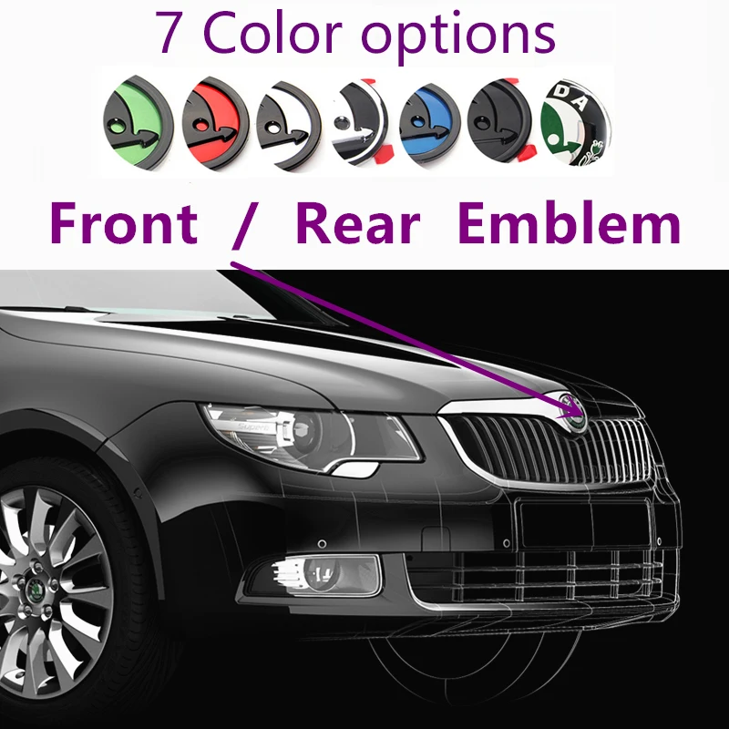 

1Pcs silver Black/ green /full black 90mm 80mm 88mm 79mm Case car front hood bonnet emblem rear Trunk badge sticker cat styling