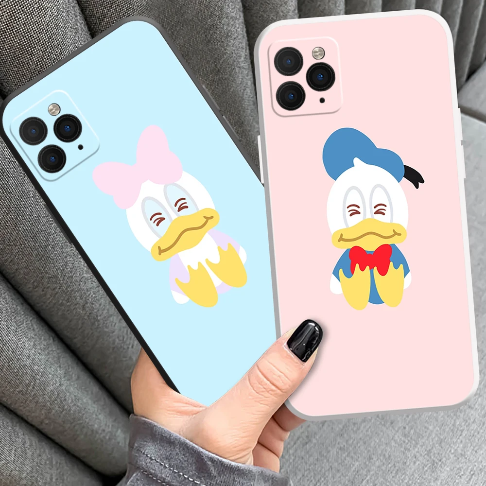 

Donald Duck Daisy Phone Case For Apple iPhone 13 12 11Pro Mini XR XS Max 6 7 8 Plus SE 2020 Silicon Soft Mickey White Back Cover