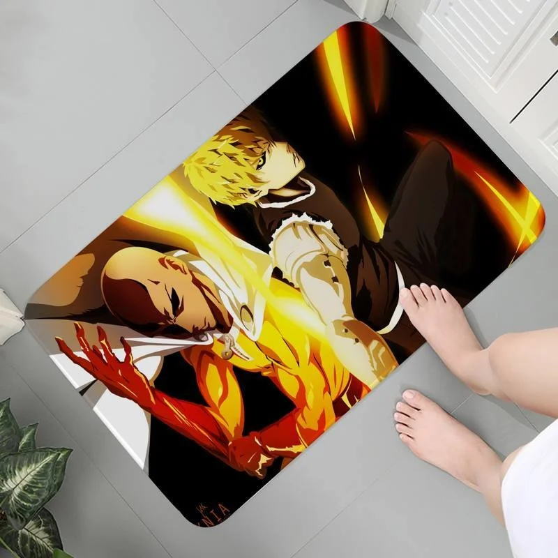 

Rug Kitchen Living Room Anti-slip Flannel Indoor Doormat Modern Decoration One Punch Man Room Carpets Area Rugs Mat bedside 1