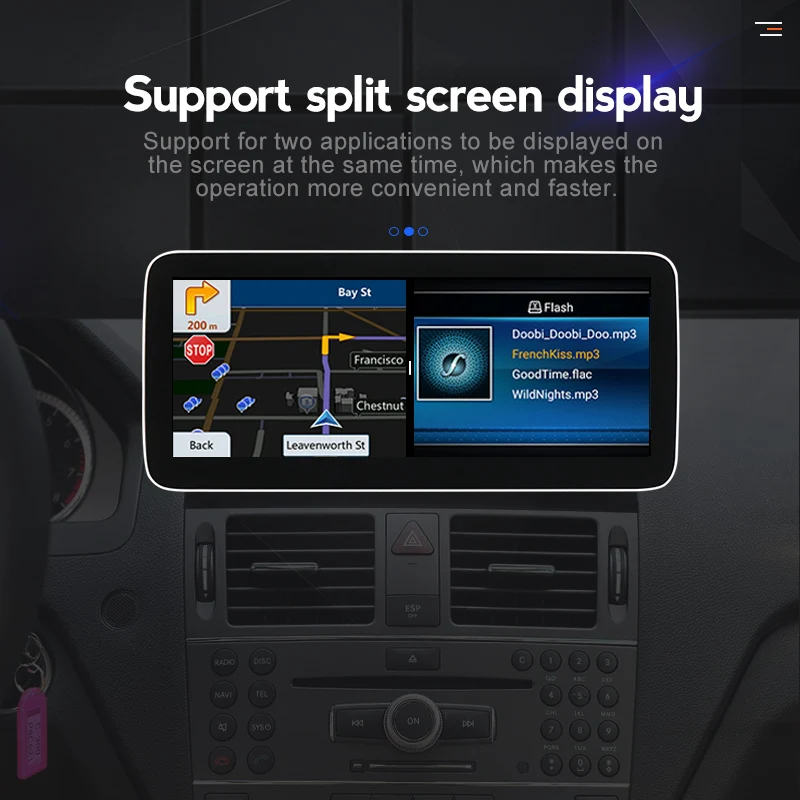 NaviFly Snapdragon662 8G+256G 1920*720 Android 11 All In One GPS Car Multimedia Player For Mercedes Benz C Class W204 2008-2010 - купить по