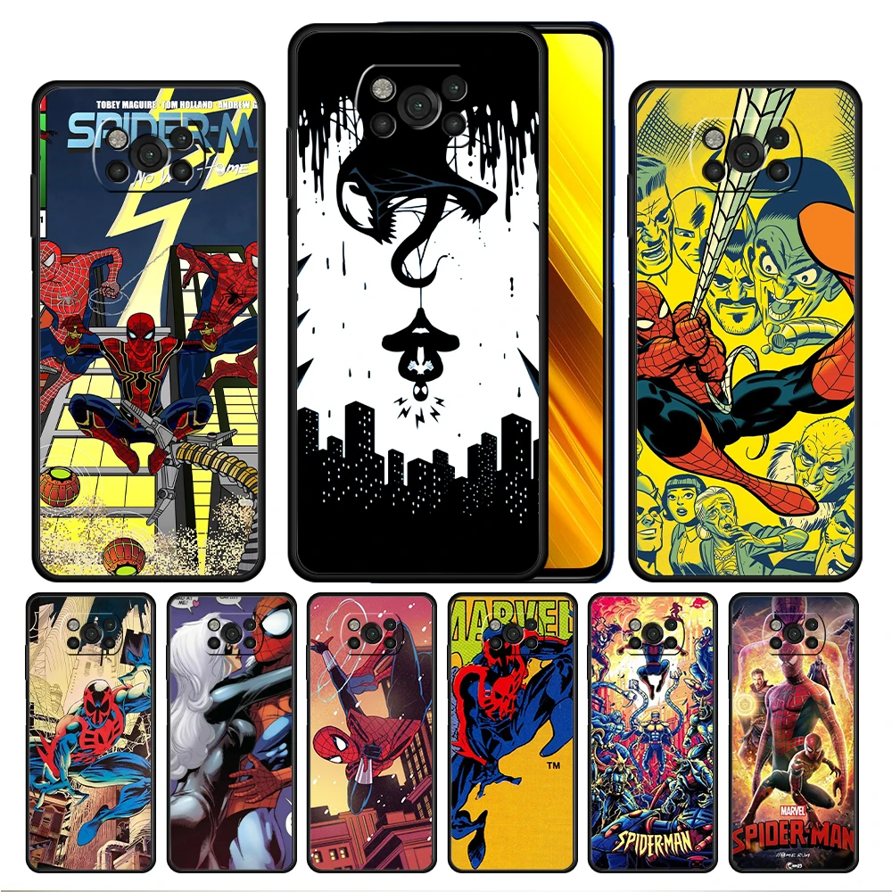 

Superhero Spiderman Marvel Case Cover for Xiaomi Poco X3 NFC X4 F1 F2 F3 Redmi Note 9s 9 8 8T 10 11S Pro Casing Official Back