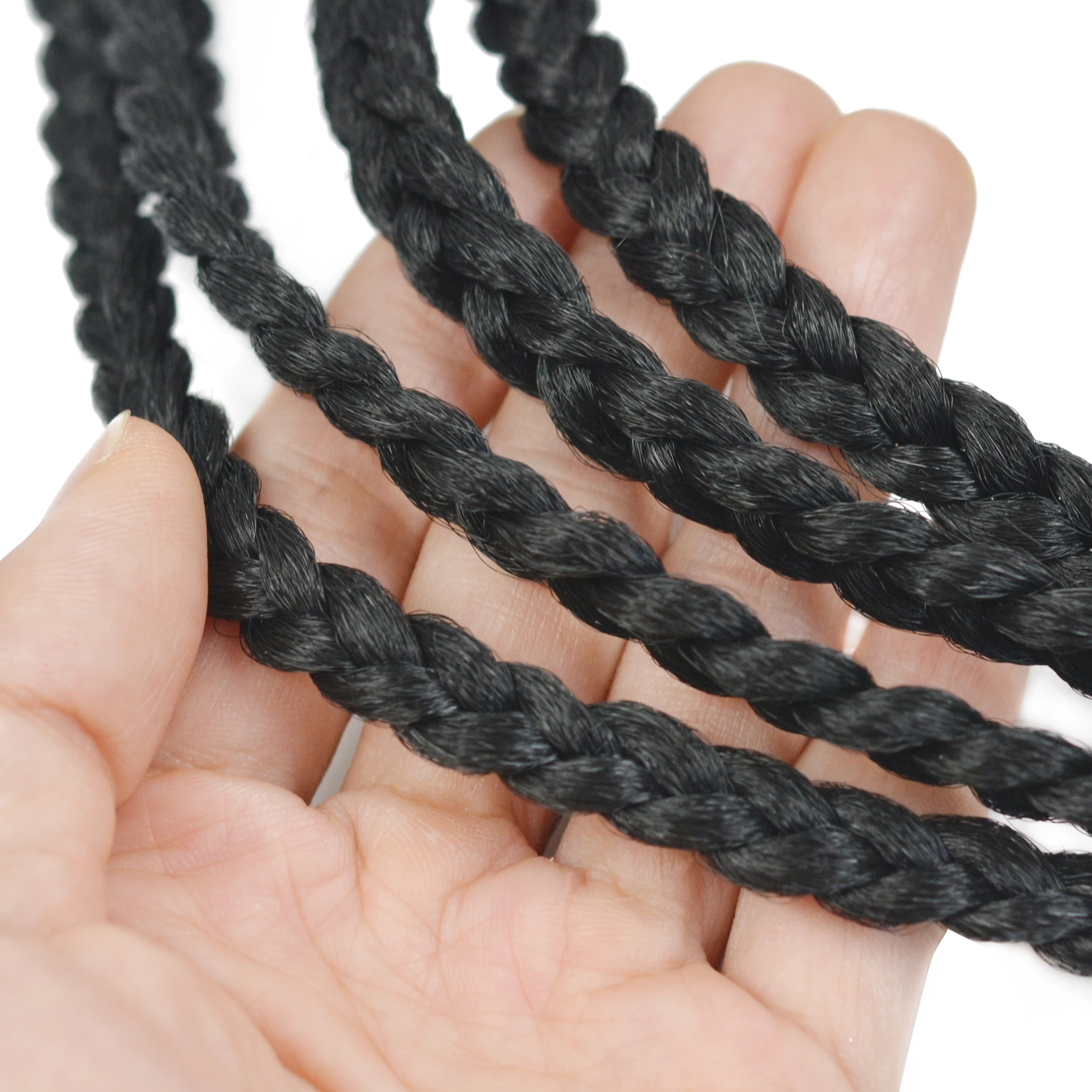 Синтетические вязаные крючком косички однотонные для наращивания 16/дюйм