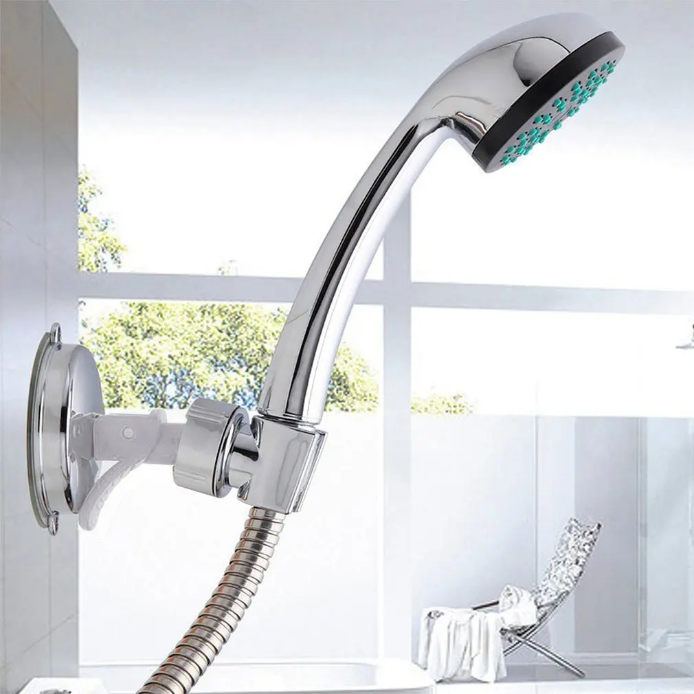 

Shower Head Handset Stand Bracket Holder Chrome Wall Mount Adjustable Suction Replacement Bathroom Faucet Accessories New Color