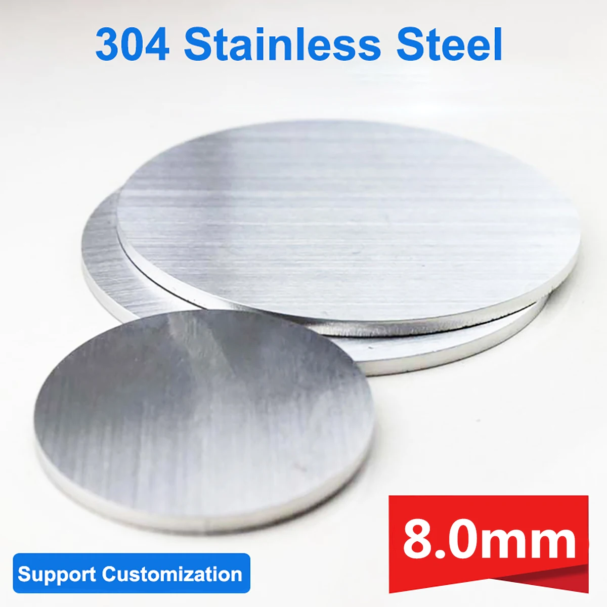 

1pcs Thickness 8mm Stainless Steel Round Plate Circular Sheet 304 Disc Round Disk Diameter 50mm - 200mm