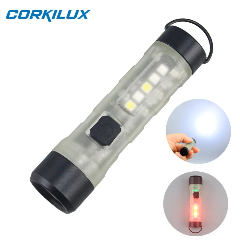 Фото Мини-брелок CORKILUX с линзой TIR SST20, светодиодный флэш-светильник, перезаряжаемый брелок Type-C, яркий Карманный Магнитный флэш-светильник для повседневного использования №1