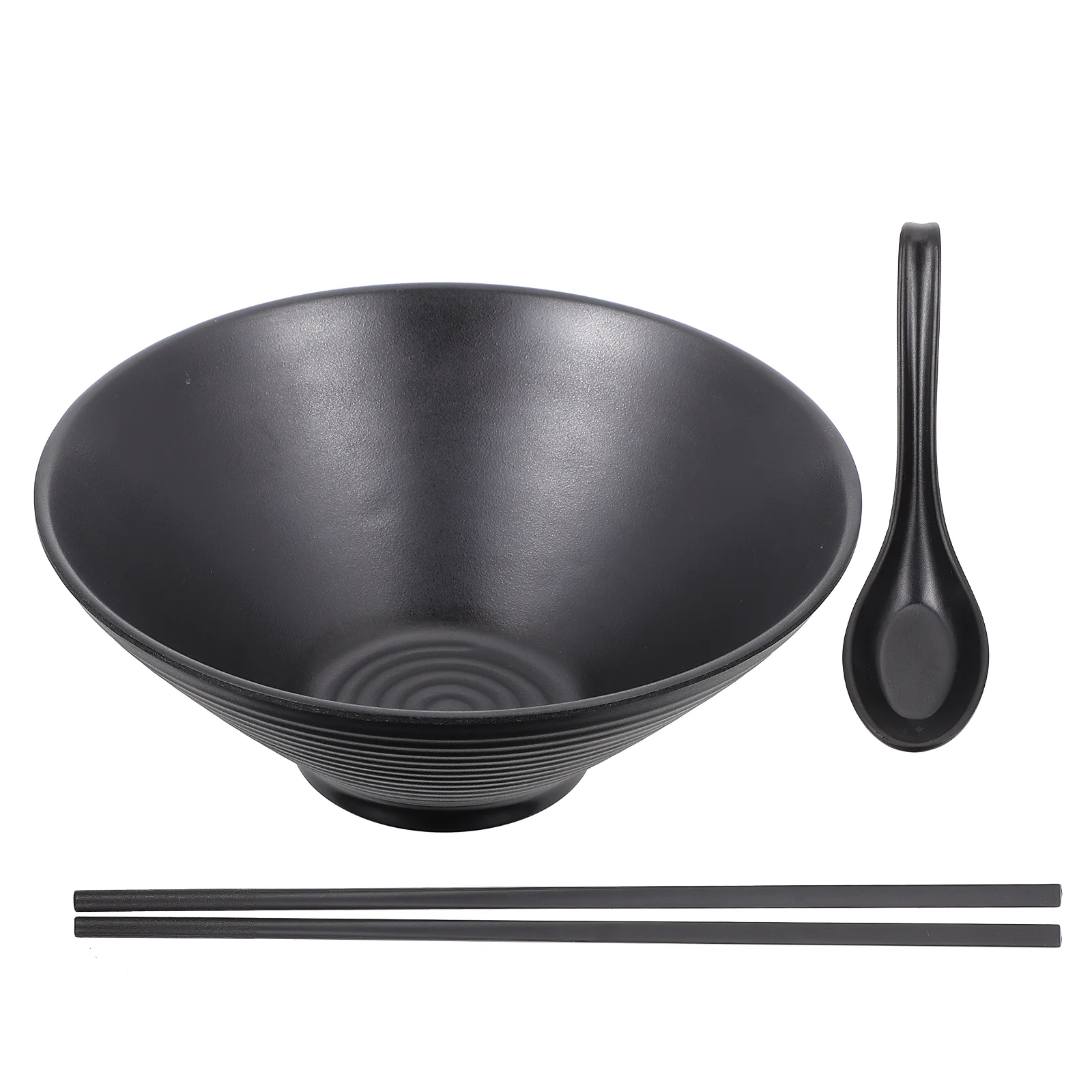 

4 Sets Melamine Noodle Bowls Noodle Bowls Ramen Bowl Soup Bowl for Home (Black)