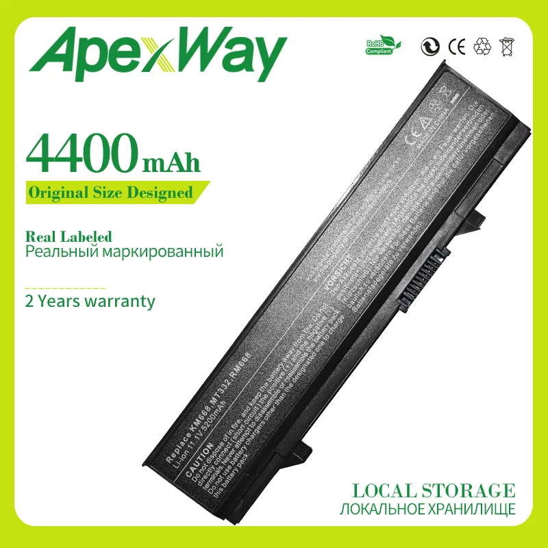 

ApexWay 6cells 11.1V New High Quality Laptop Battery for Dell Latitude E5400 E5410 E5500 E5510 KM742 KM769 RM656 T749D