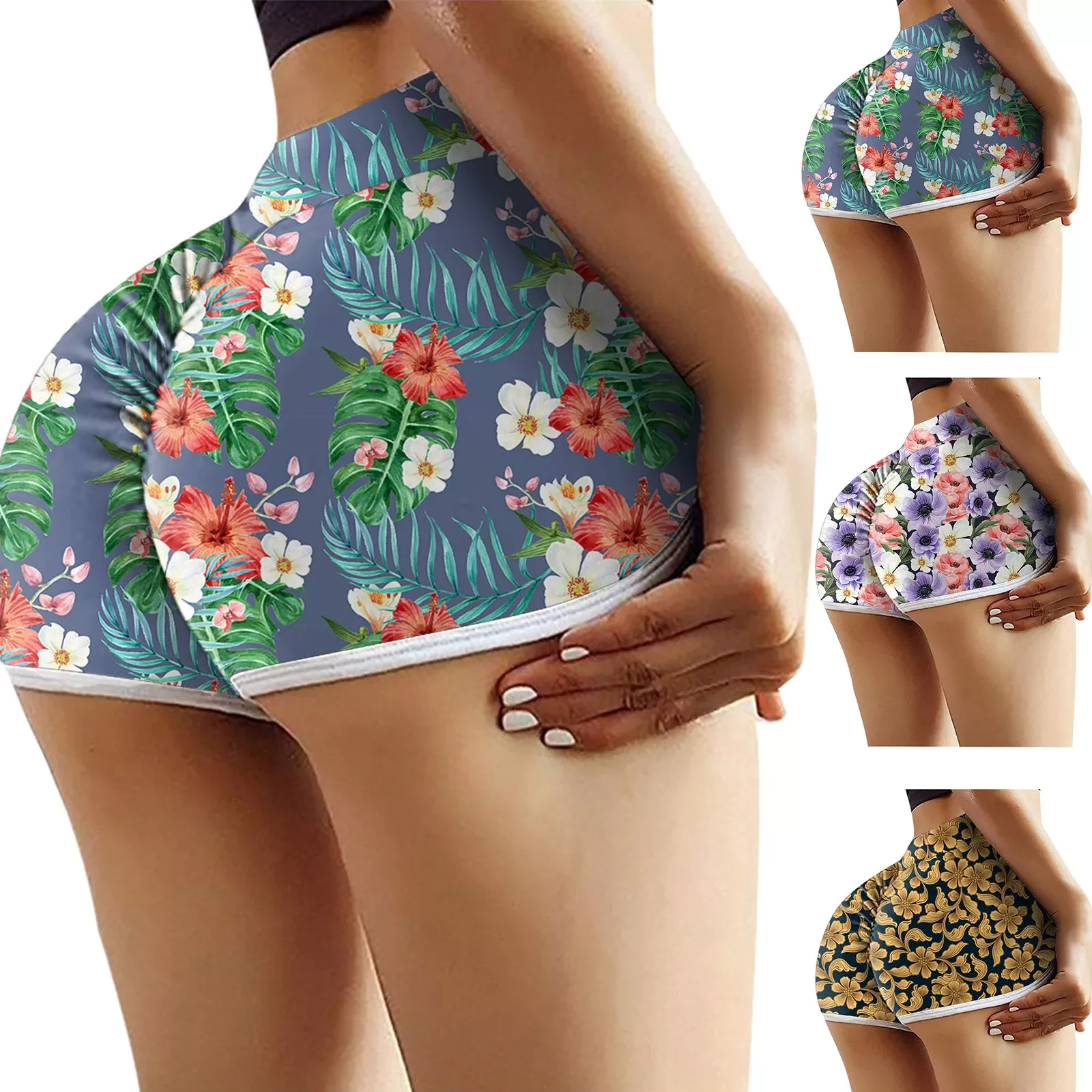 

Sporty Women Shorts Printing Seamless Cycling Shorts Fitness Push Up Women Short Casual Short High Waist Comfortable Shorts #YJ