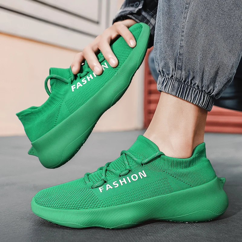 Sock Shoes for Men Sneakers Lightweight Walking Tennis Athletic Running Sports Shoes Men Fashion Solid Color Walking Footwear