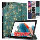 Магнитный чехол для планшета Samsung Galaxy Tab A8 2021, кожаный чехол 10,5 с подставкой, три сложения, автоматический режим сна, пробуждение, тонкий цветочный защитный чехол