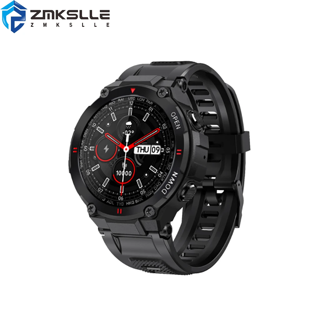 

ZMKSLLE K22 Fashion SmartWatch Men Sport Fitness Tracker Smartwatch Round Screen Bluetooth Call Heart Rate Clock for IOS Android