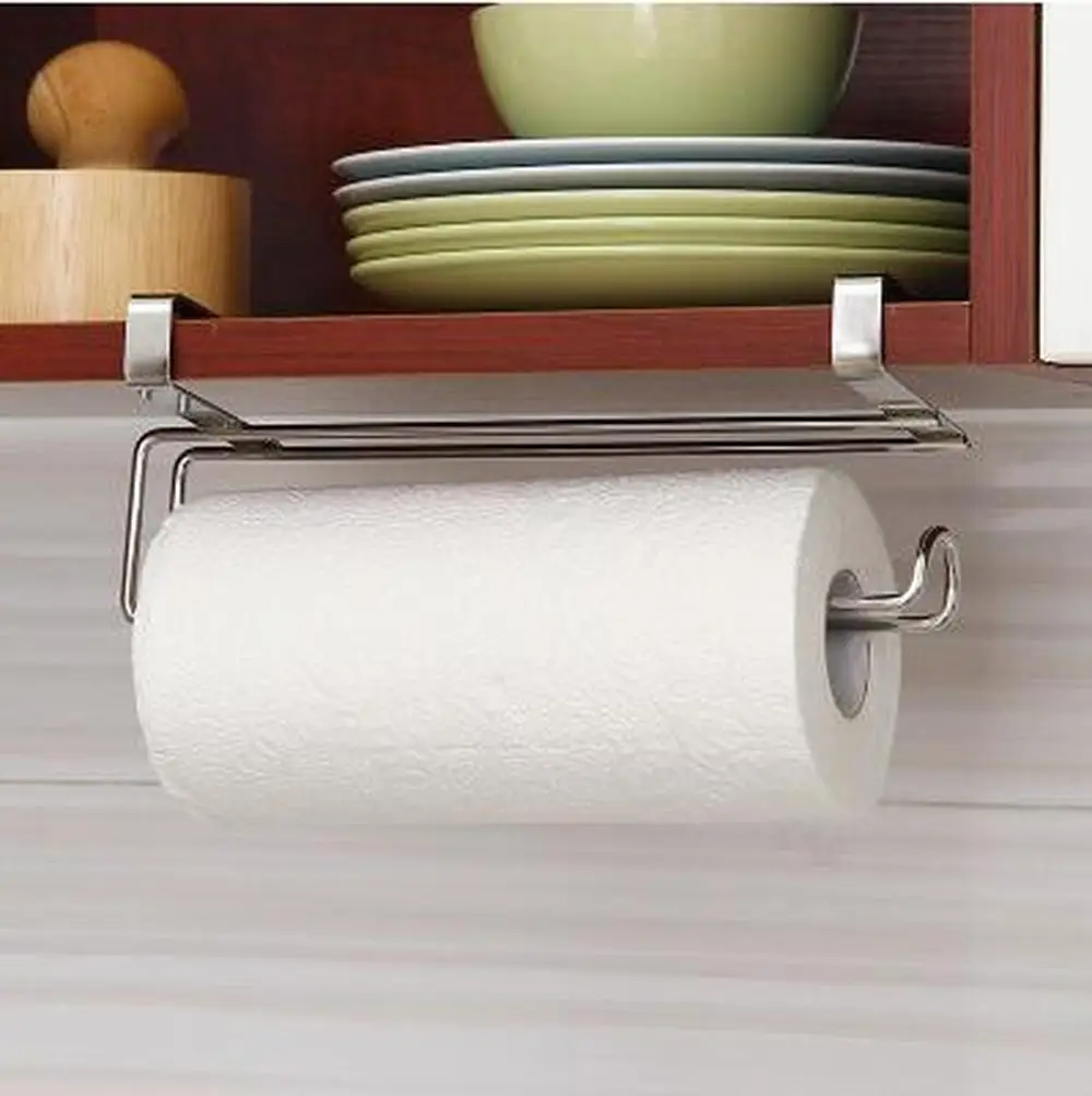 

Towel Rack Bathroom Sink Storage Rack Hanging on The Door Storage Hook Kitchen Paper Rack Hanger Paper Towel Roll Holder MJ711