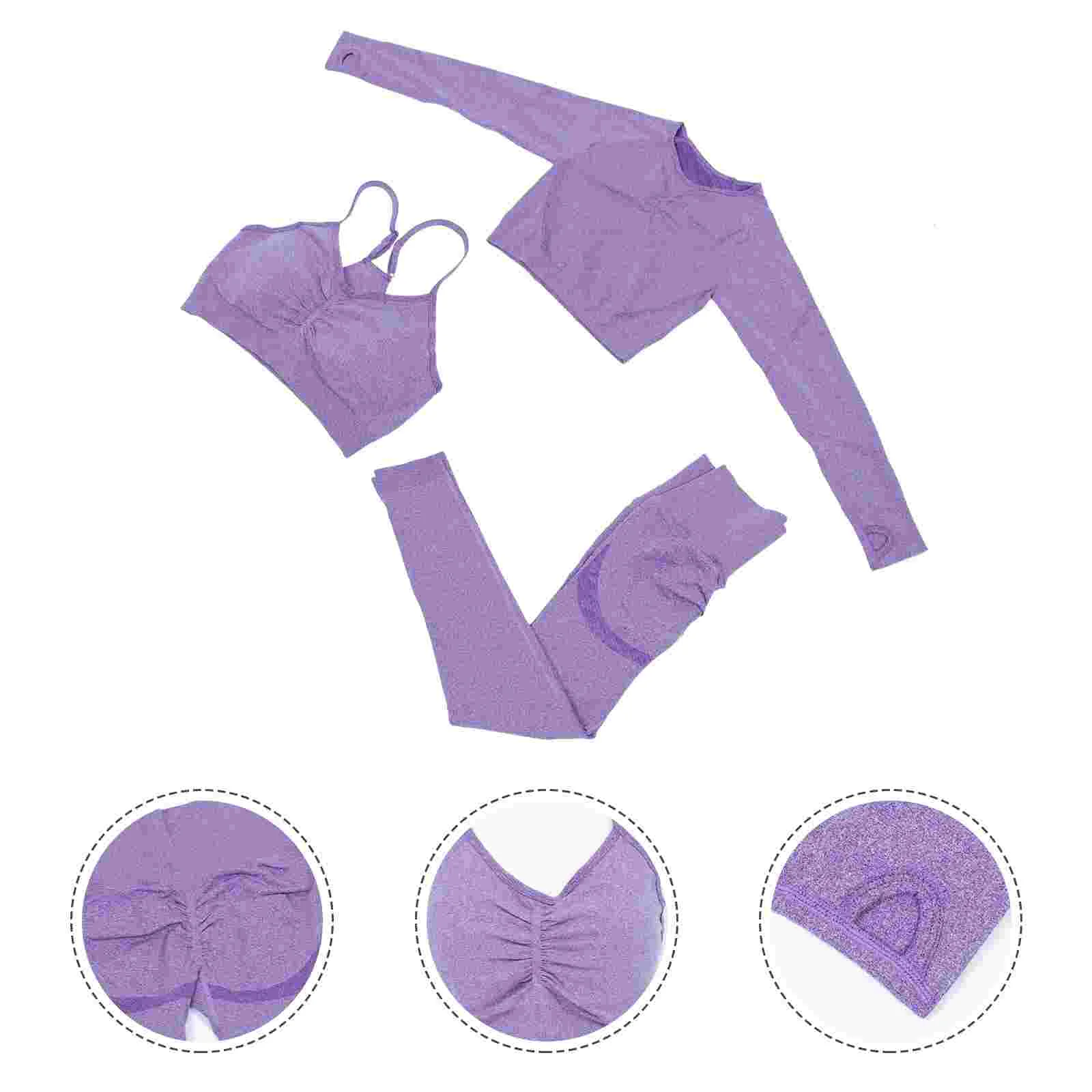 

Бесшовные Топы с длинным рукавом, спортивные Леггинсы с высокой талией для бега, 1 комплект