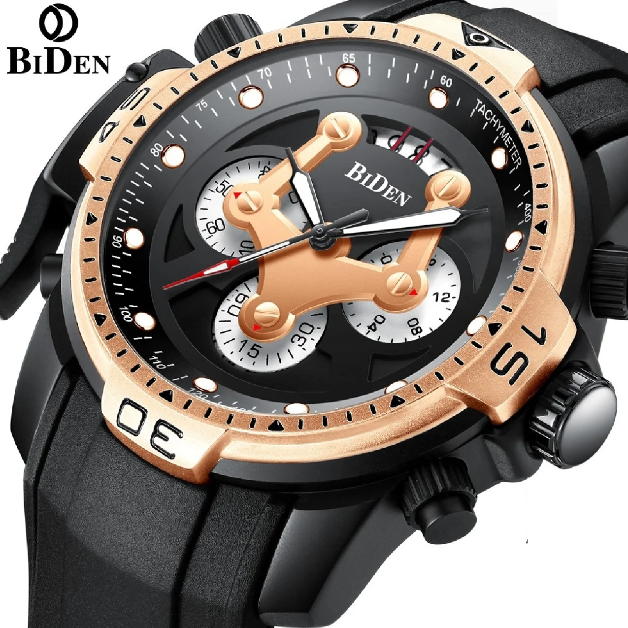 

BIDEN Original Men Top Brand Luxury Sports Military Quartz Clock Waterproof Date Chronograph Wristwatches Male Relogio Masculino