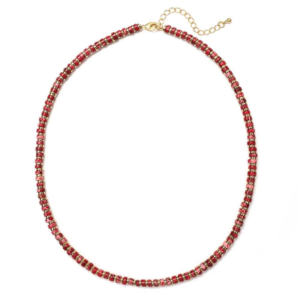 Женская цепочка-чокер из натурального камня с кристаллами