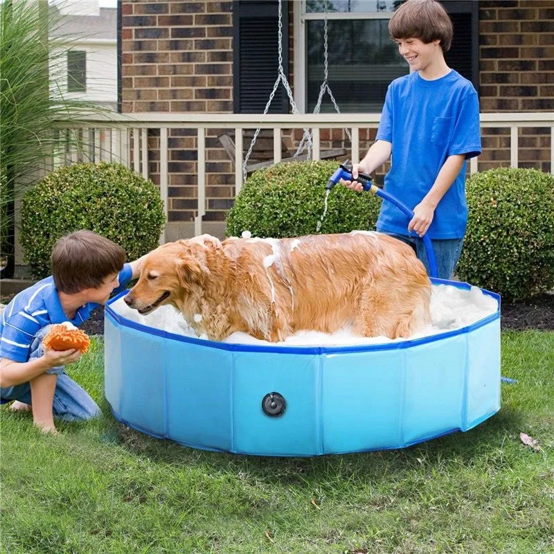 

For Folding Bathtub Bath Wooden Pond Bottom Bathroom Pool Dog Bath Dog Tub Portable Swimming Pet Accessories Bath Durable