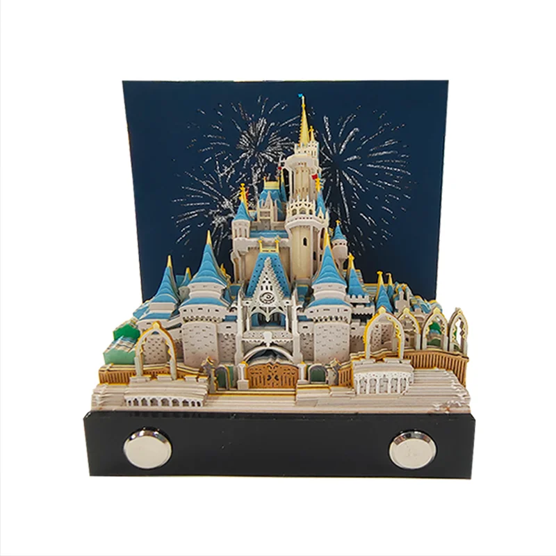 Omoshiroi Block 146Sheets 3D Notepad Disneys Castle Three-Dimensional Memo Pad Paper Notes Kawaii Desk Accessories Birthday Gift
