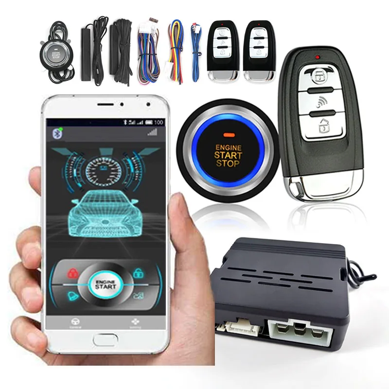 

One Button Start Stop Autostart Keyless Entry System Automatic Central Locking Auto Remote Start via Mobile Phone Control Engine