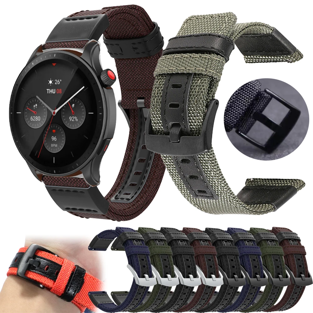 

Ремешок для смарт-часов Huami Amazfit Bip 3/U Pro GTS 4 Mini/3/GTR 42 47 мм, плетеный браслет для часов Amazfit GTR4 Neo, 22 20 мм