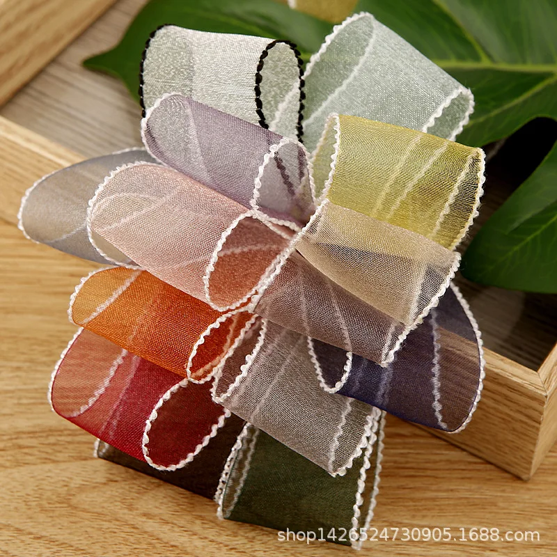 Новые шелковые волнистые белые резинки для самостоятельного изготовления бантов для волос аксессуары для одежды шляпы обуви цветок подарочная коробка букет упаковочная лента