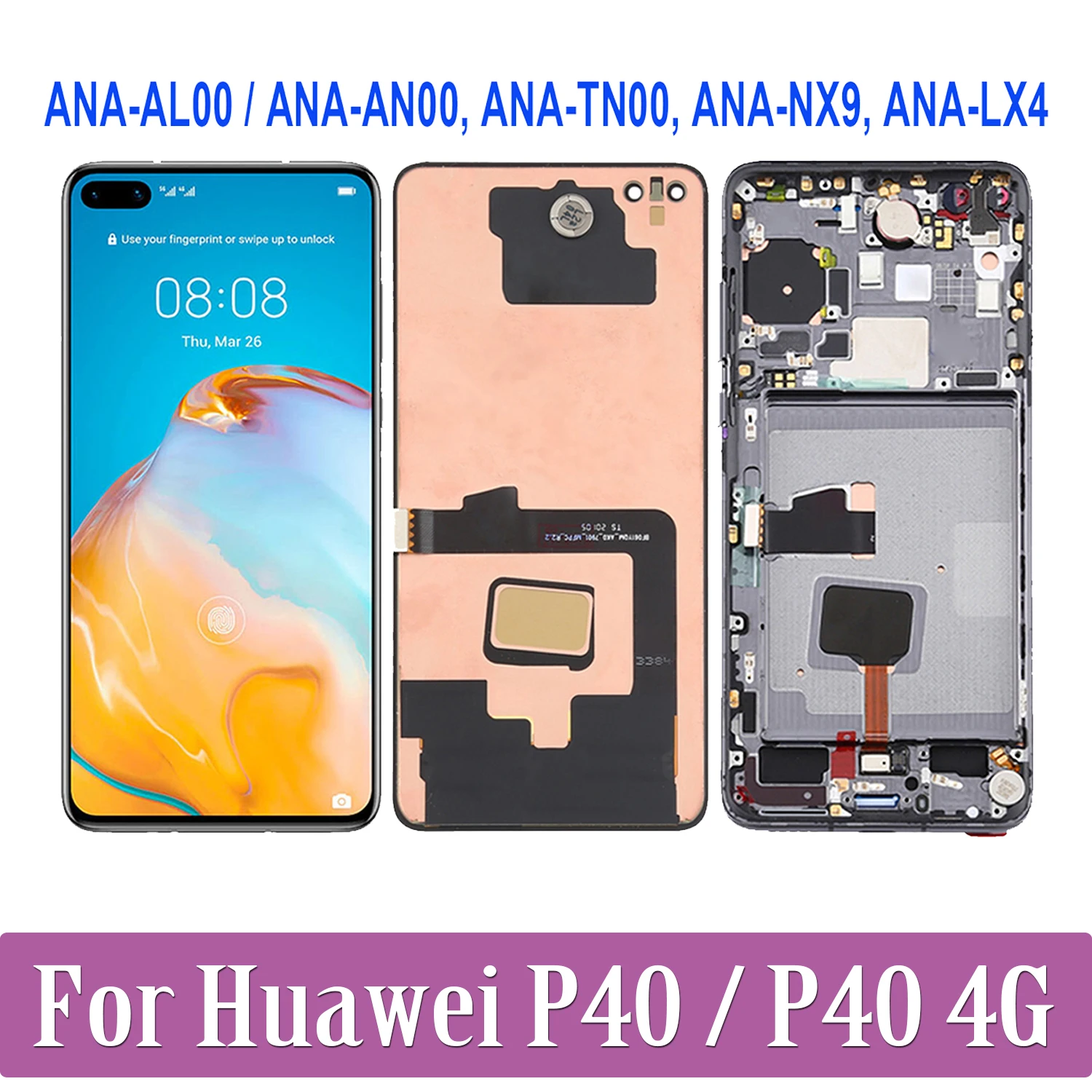 

6.1" Original OLED For Huawei P40 4G 5G LCD ANA-AL00 ANA-AN00 ANA-TN00 ANA-NX9 ANA-LX4 Display Touch Screen Digitizer Assembly