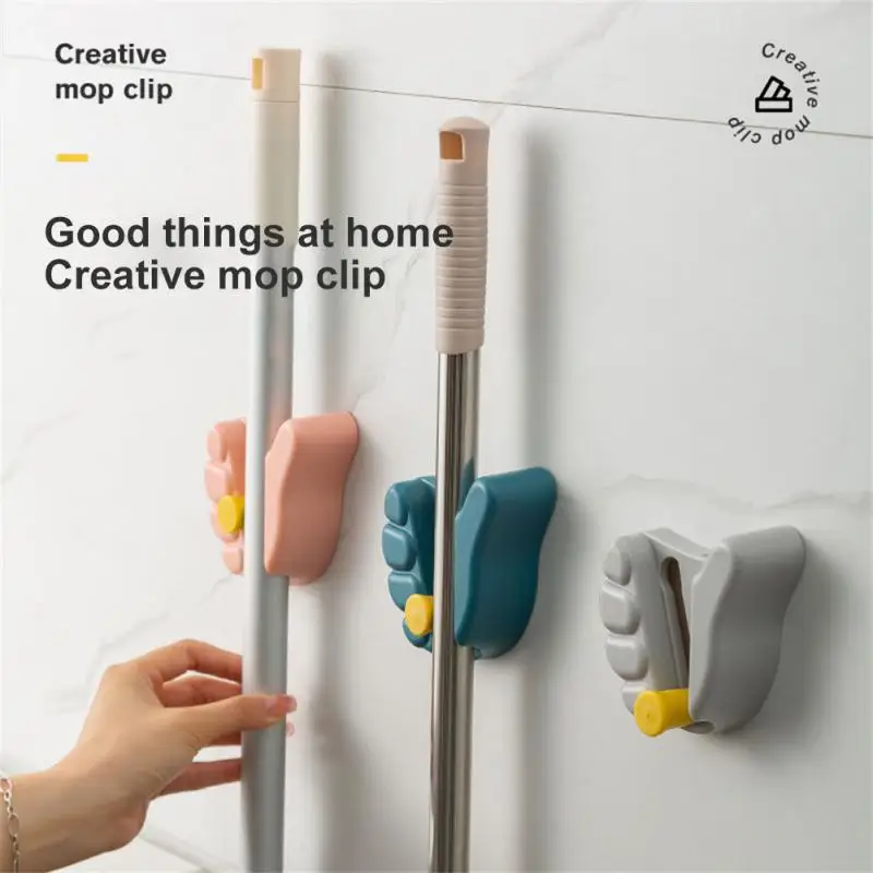 

Bathroom Hook Kitchen Tool Broom Racks Mops Rack Wall Mounted Palm Shape Mop Clip Durable Cleaning Tools Organizer Broom Holder