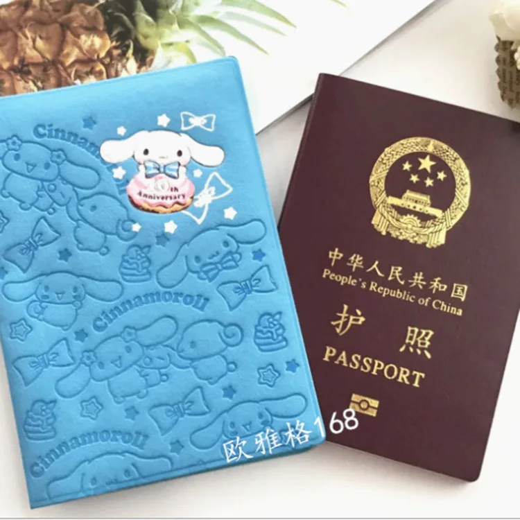 

Sanrio Hellokitty Melody Cinnamoroll Kurom Bump Passport Holder Portable Document Travel Boarding Card Holder Kawaii Girl Gift
