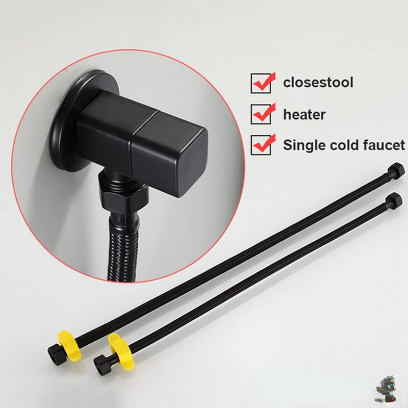 

Black Faucet Water Inlet Hose Water Heater Water Pipe Toilet Connection Inlet Pipe for Kitchen Bathroom Cold Hot Mixer