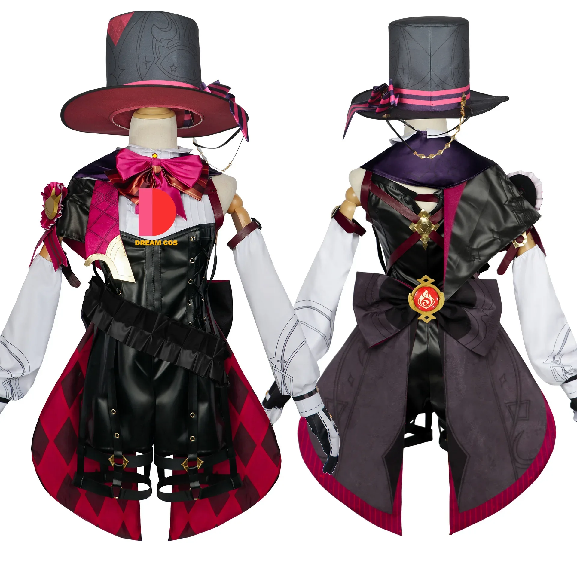 Женский костюм для косплея Genshin Impact волшебный Фонтейн Lyney парик с короткими