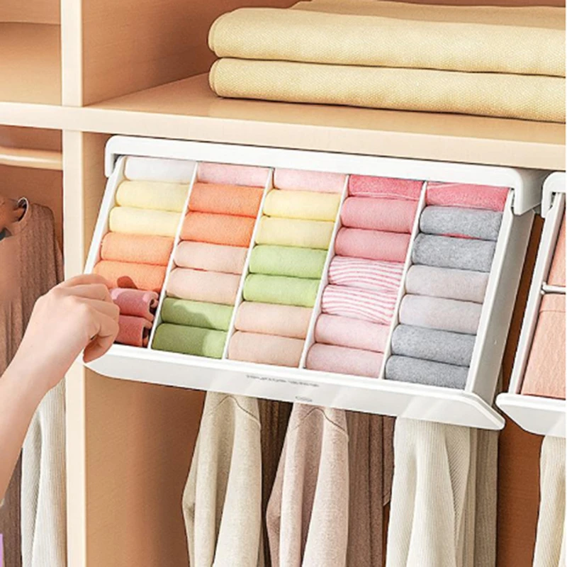 

Grid Underwear Drawer Organizer Socks Clothes Storage Drawers Eco-Friendly Self-adhesive Under Desk Storag Item