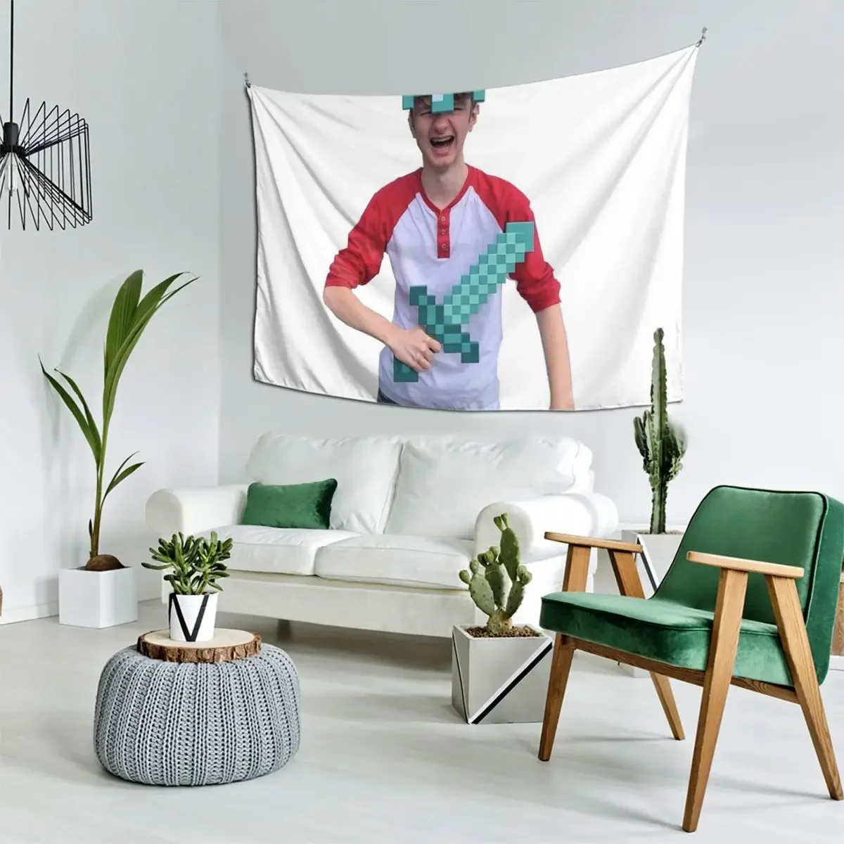 Tommyinnit забавный кожаный гобелен настенный милые вещи для комнаты эстетический