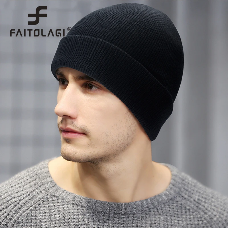 

Solid Color Skullies Beanies For Women Men Autumn Winter Warm Woolen Knitted Hat Casual Elastic Skullcap Bonnet Unisex Melon Cap