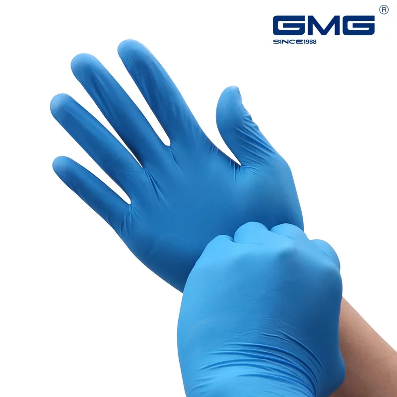 

Nitrile Gloves 100pcs Black&Blue Food Grade Waterproof House Industrial Kitchen Garden Use Disposable Work 100% Nitrile Gloves