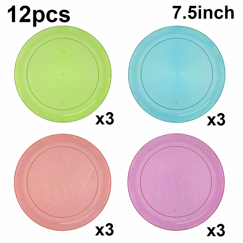 

Пластиковые неоновые тарелки AADECORZZ 7,5 дюйма 12 шт