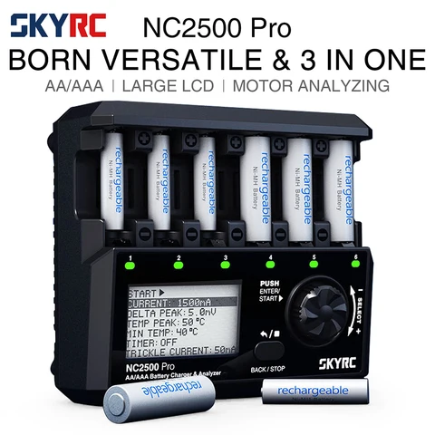 SKYRC NC2500 Pro NiMH NiCd аккумулятор QC3.0 зарядное устройство для AA AAA перезаряжаемый Универсальный ЖК-дисплей Smart ,3 в 1, NC-2500,NC 2500