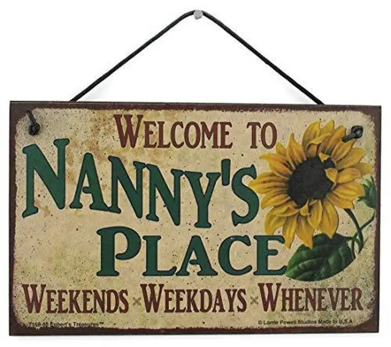 

Nanny's Place Vintage Style Welcome Sign with Sunflower Floral Home Decor for Grandma Great Mother's Day Gift for Grandmothers